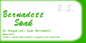 bernadett spak business card